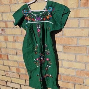 Embroidered Green Dress